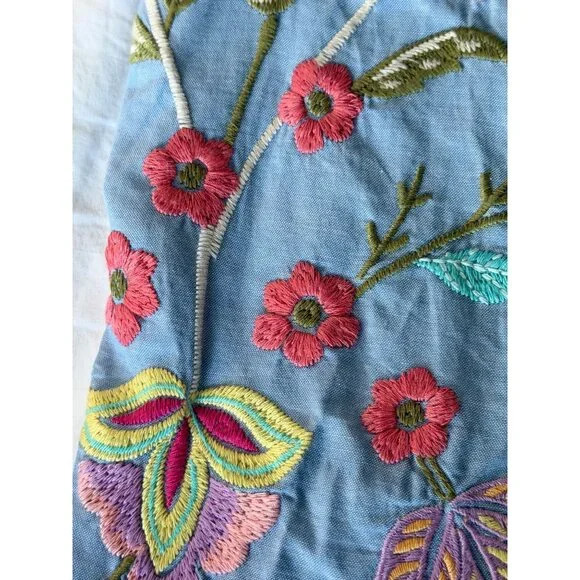 Johnny Was Camellia Embroidered Cotton Dress Size Small New With Tags - Picture 15 of 16